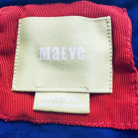 Anthropologie Maeve Dress Medium Blue Red Sleeveless Cameron Asymmetric Swing - Picture 7 of 9